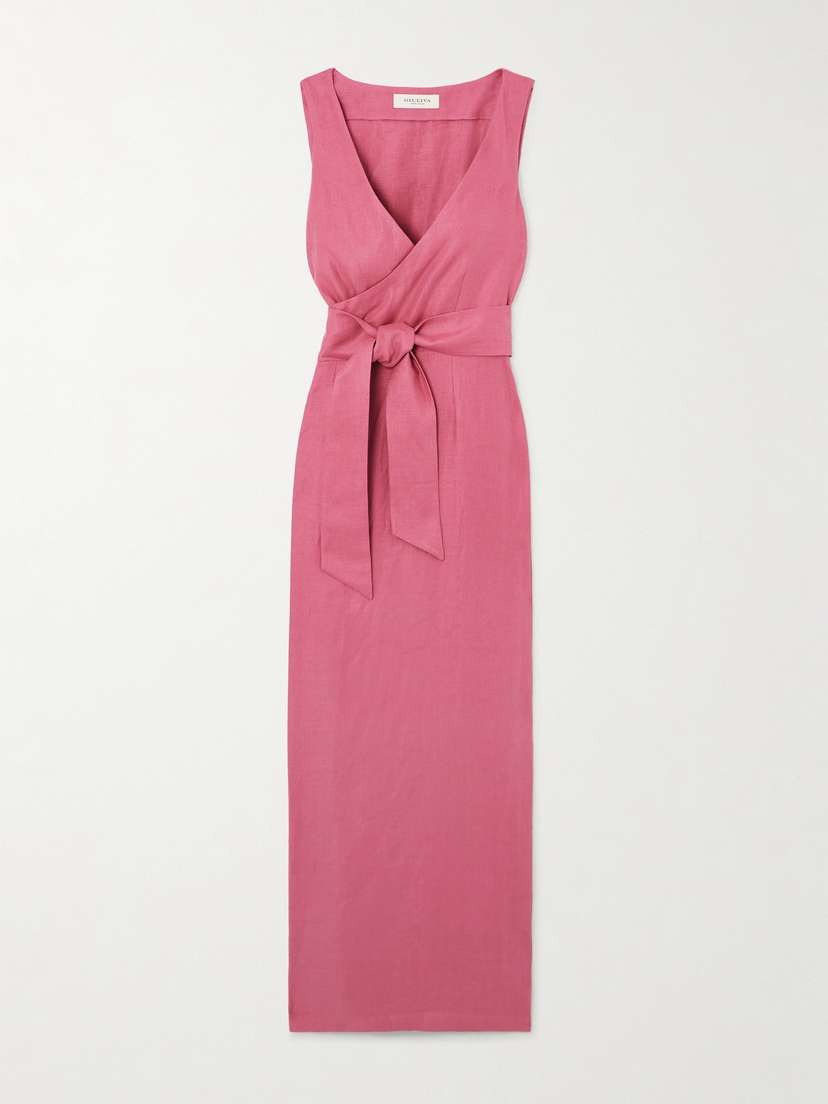 Giuliva Heritage Lyra Linen-twill Maxi Wrap Dress
