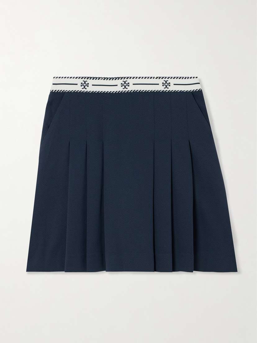 Tory Sport Jacquard-trimmed Twill Golf Skirt