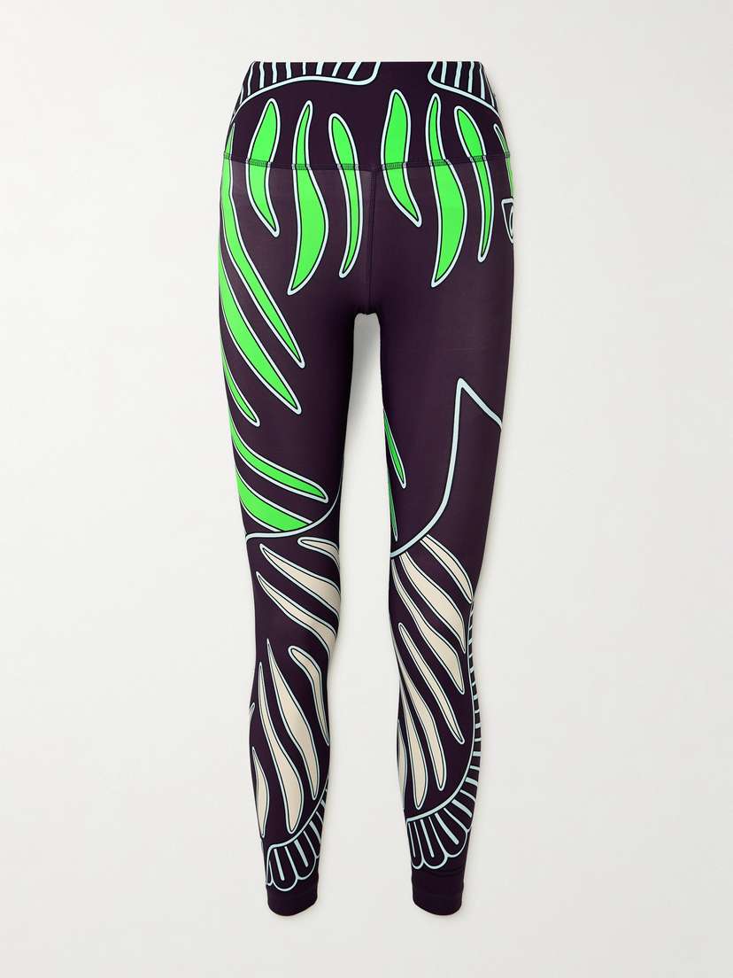 Tory Sport Weightless 7/8 Printed Tactel® And Lycra®-blend Leggings