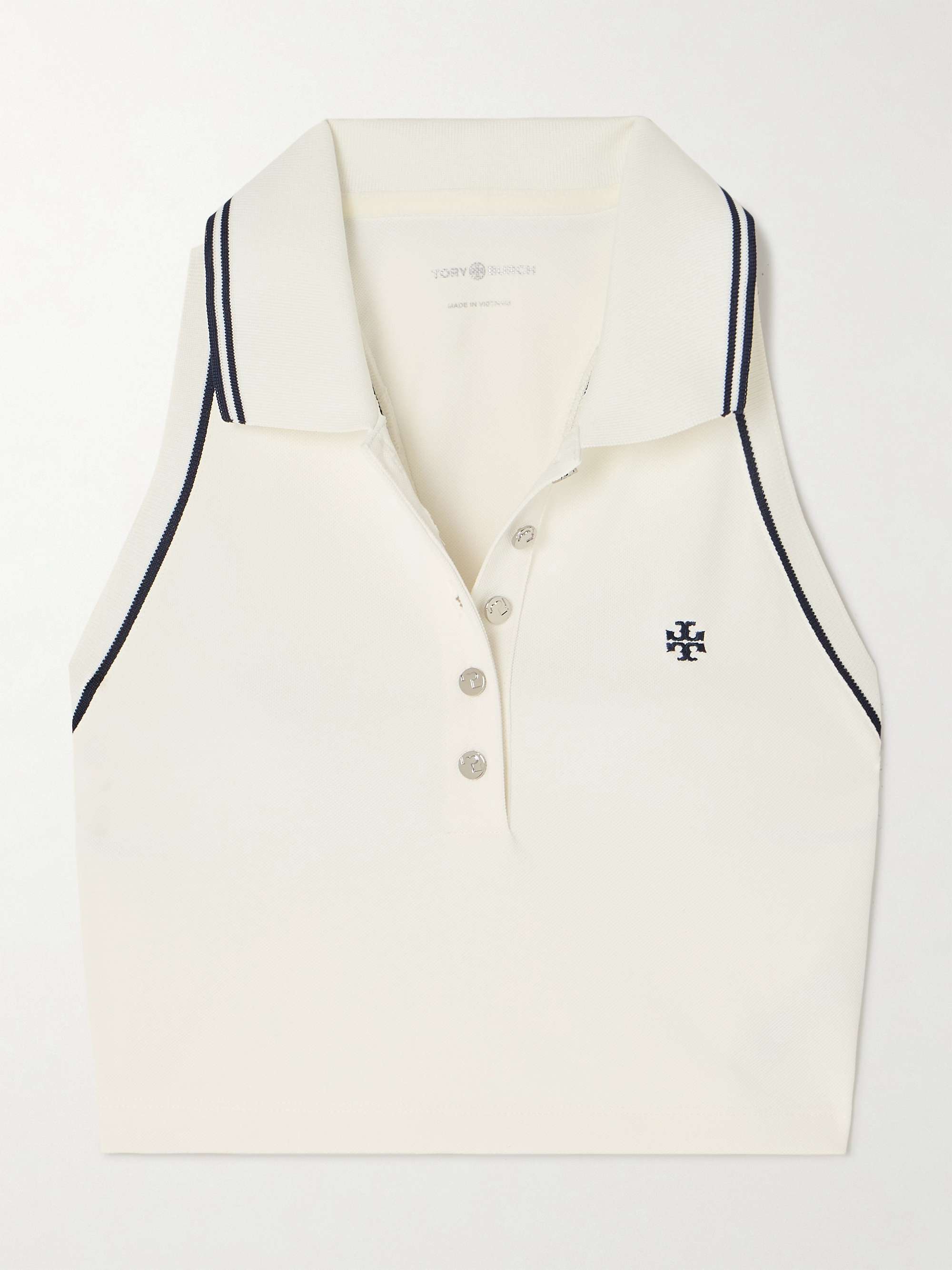 TORY SPORT Embroidered pique polo tank NET A PORTER