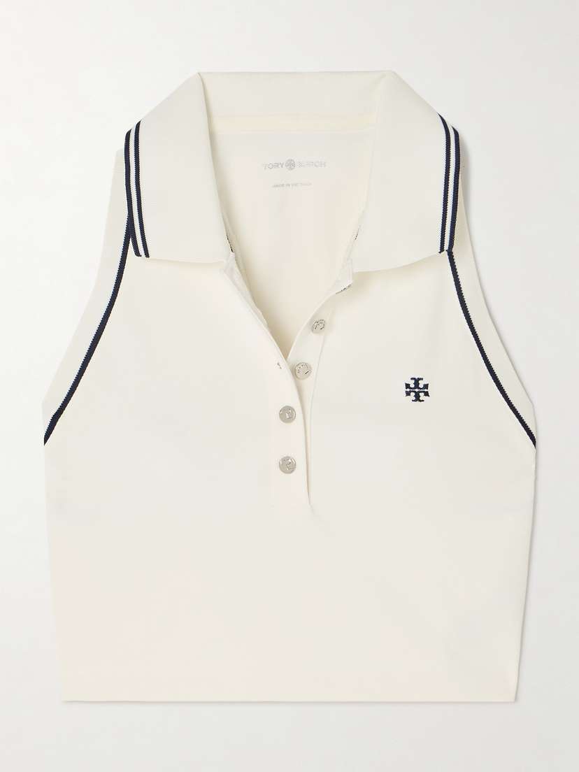 Tory Sport Embroidered Piqué Polo Tank