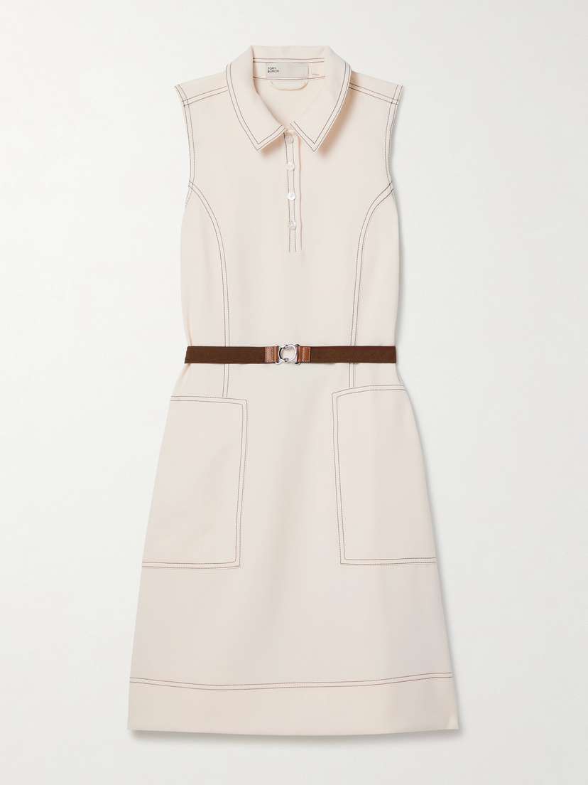 Tory Sport Belted Stretch-jersey Mini Dress - US2