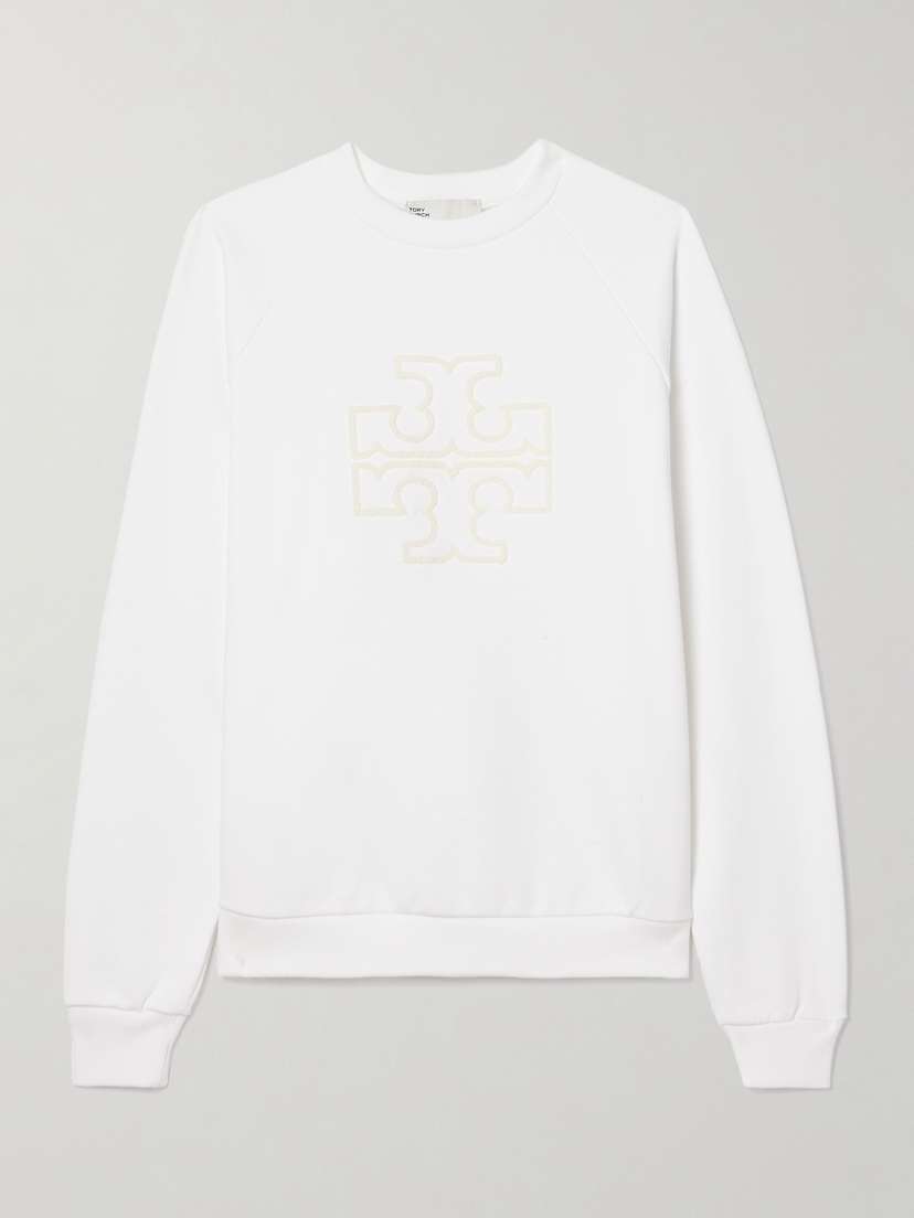 Tory Sport Terry-trimmed Cotton-jersey Sweatshirt