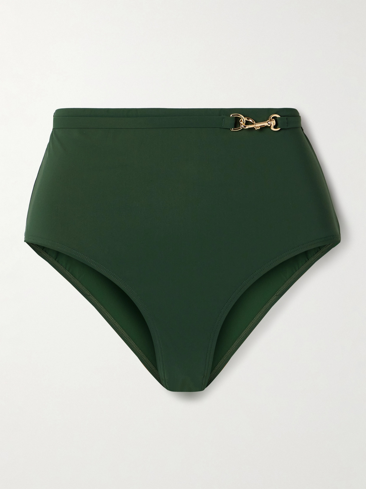 Tory Burch Belted Embellished Bikini Briefs In Green