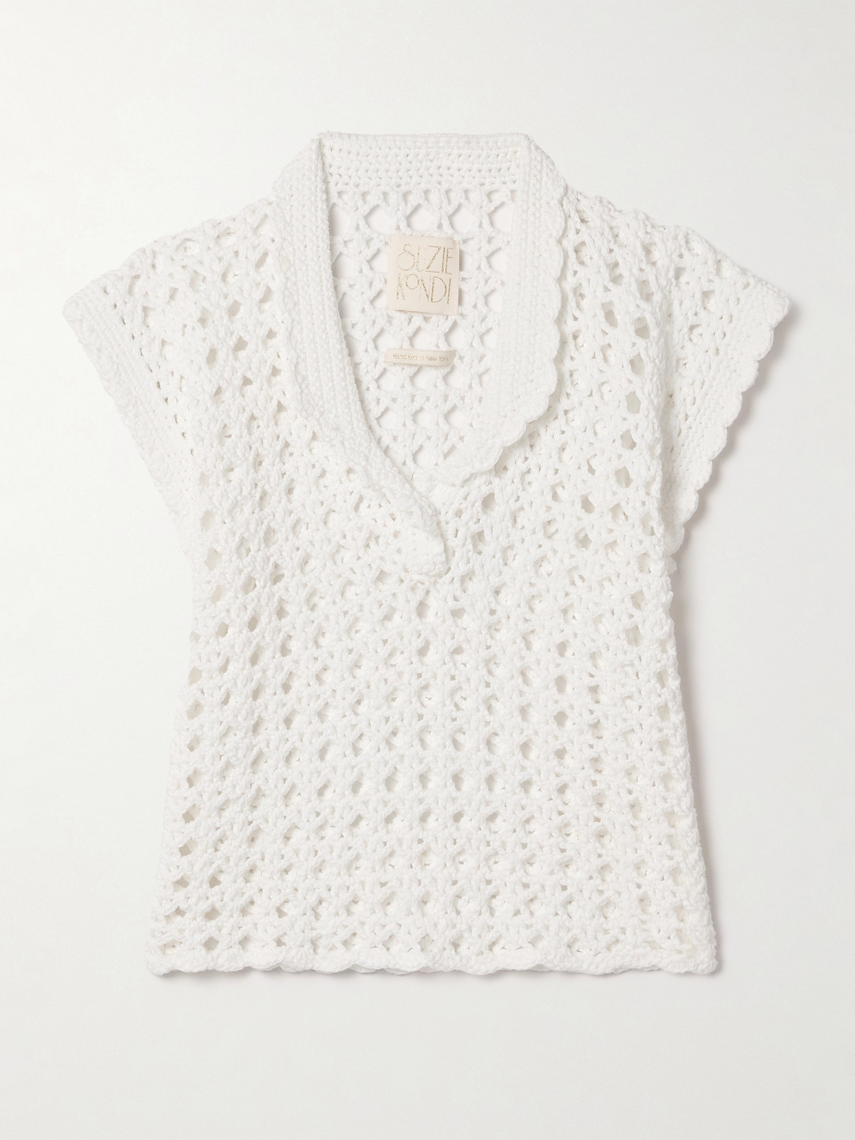 Suzie Kondi Iris Crocheted Cotton Top In White