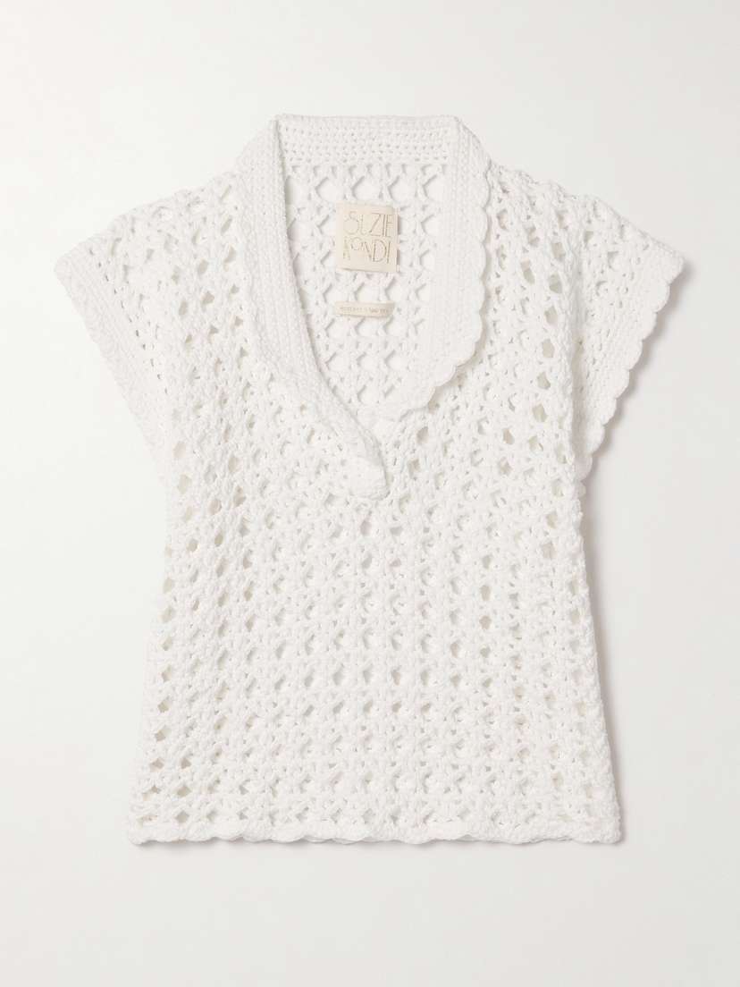 Suzie Kondi Iris Crocheted Cotton Top - x large