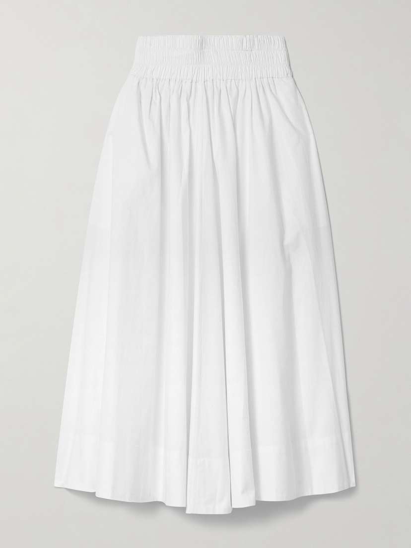 Suzie Kondi The Kyria Pleated Cotton-poplin Midi Skirt