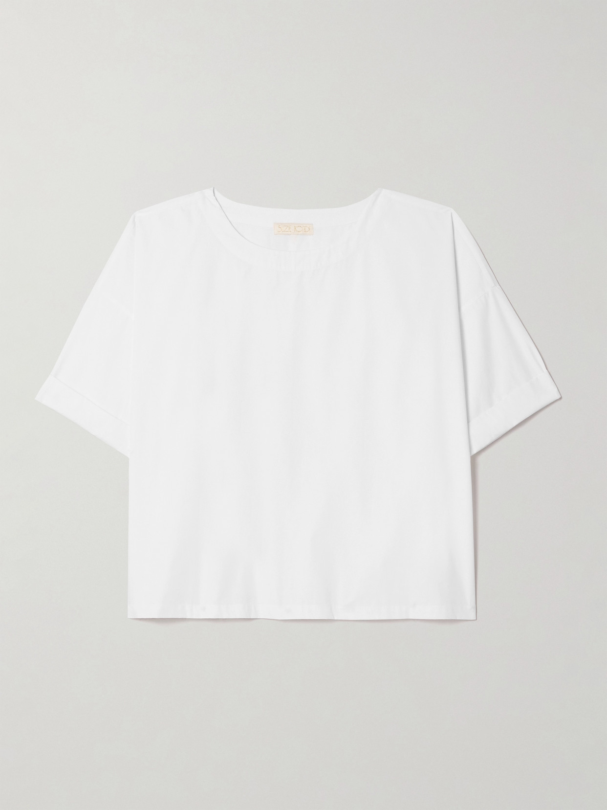 Suzie Kondi Saria Cropped Cotton-poplin T-shirt In White