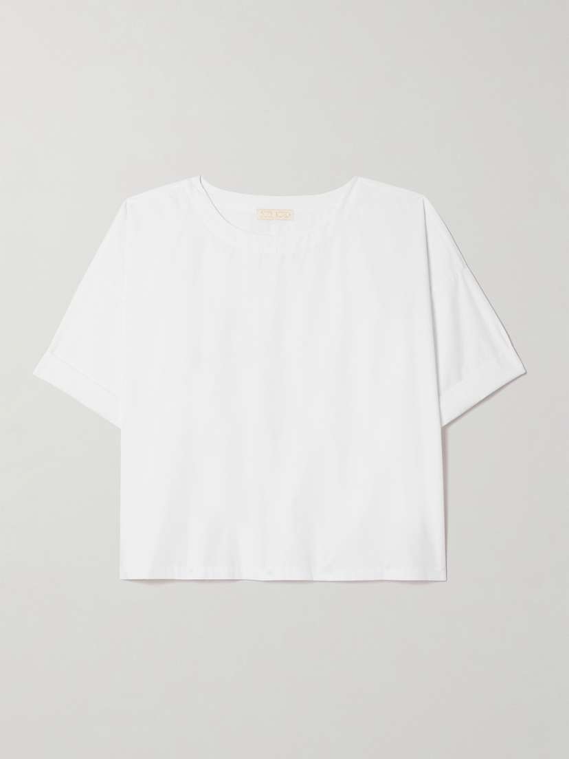 Suzie Kondi Saria Cropped Cotton-poplin T-shirt