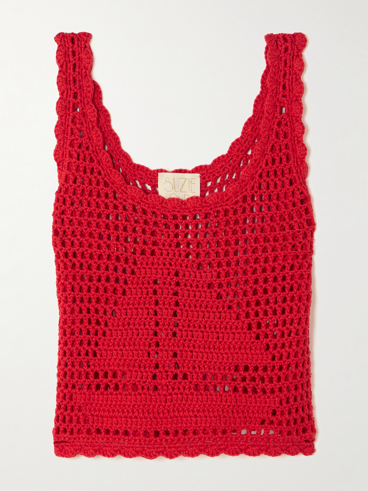 Suzie Kondi Chania Crochet Tank Cherry In Red