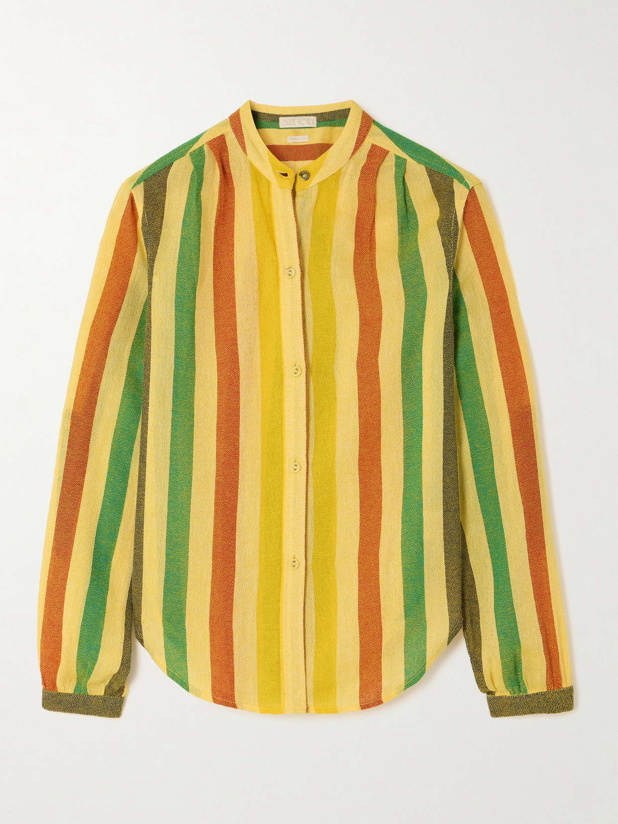 Suzie Kondi Koubi Striped Cotton-gauze Shirt In Yellow