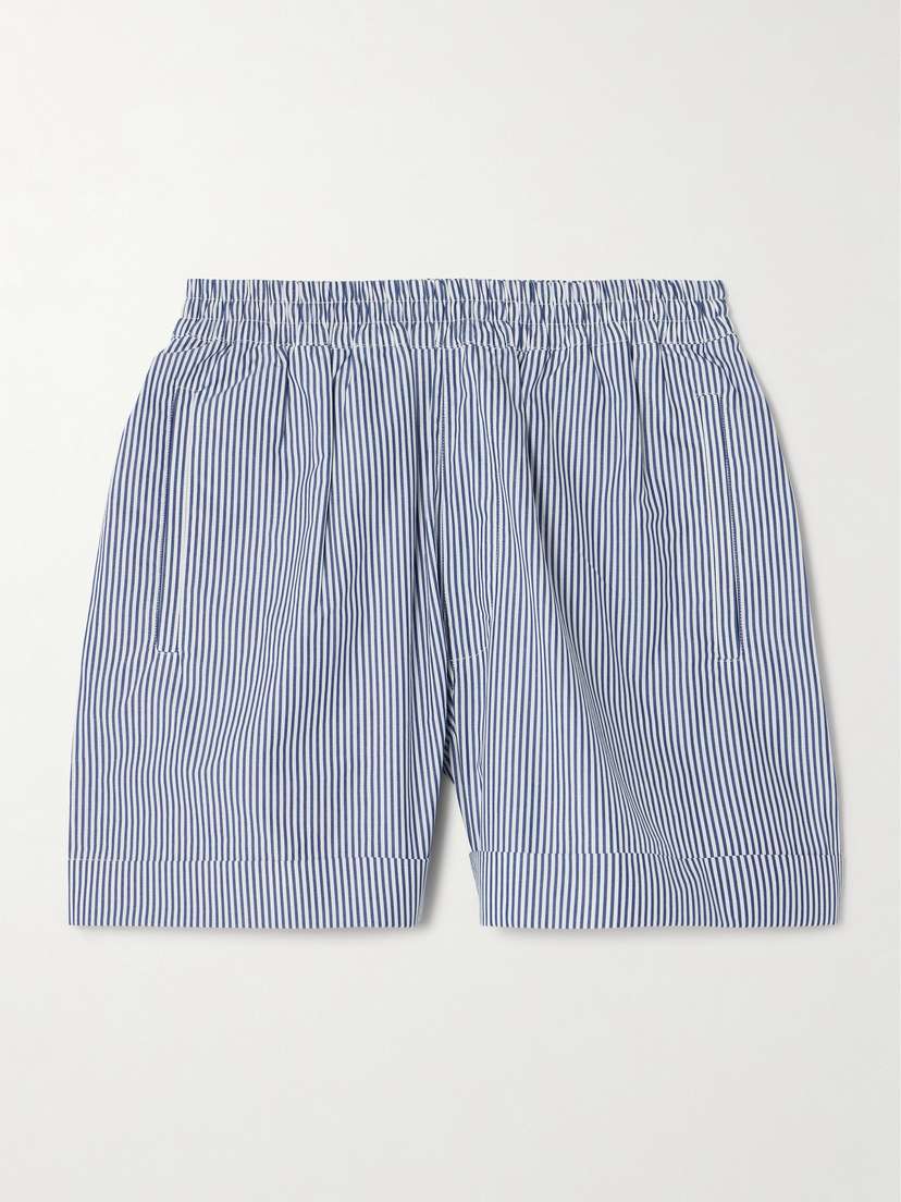 Suzie Kondi Striped Cotton-poplin Shorts