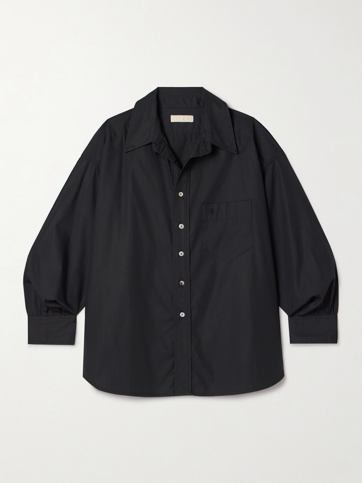 Suzie Kondi Kappa Cotton-poplin Shirt In Black