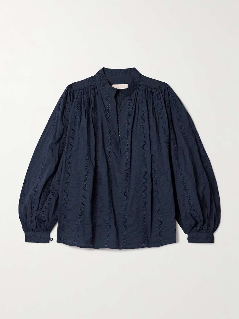 Suzie Kondi Kaprico Gathered Broderie Anglaise Cotton Blouse