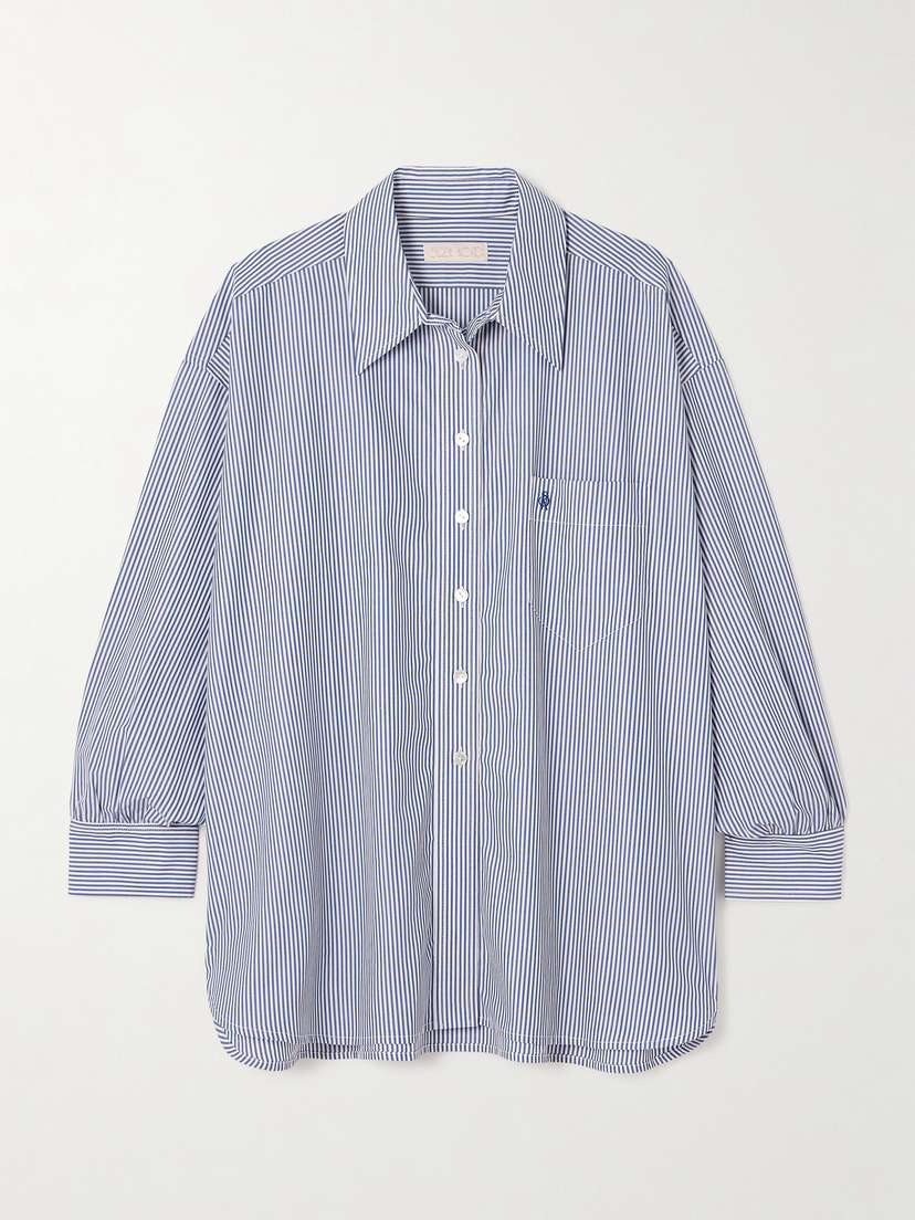 Suzie Kondi Kappa Striped Cotton-poplin Shirt - x large