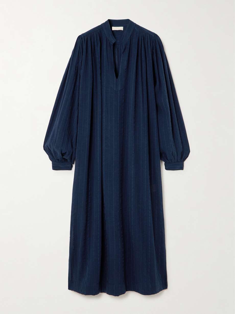 luleta poet striped cotton-gauze midi dress