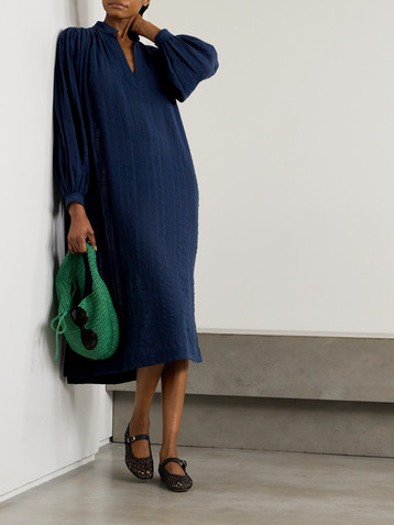 Suzie Kondi Luleta Poet striped cotton-gauze midi dress