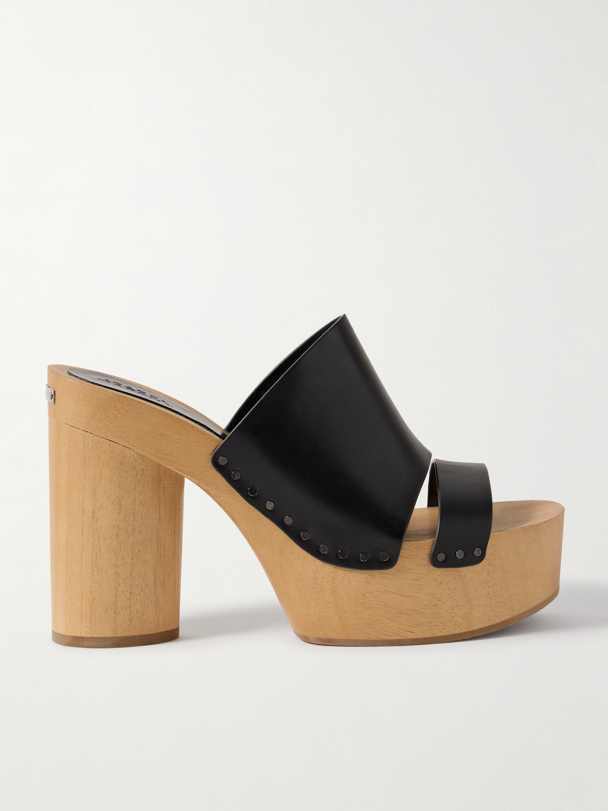 Shop Isabel Marant Hyun Leather Platform Mules In Black