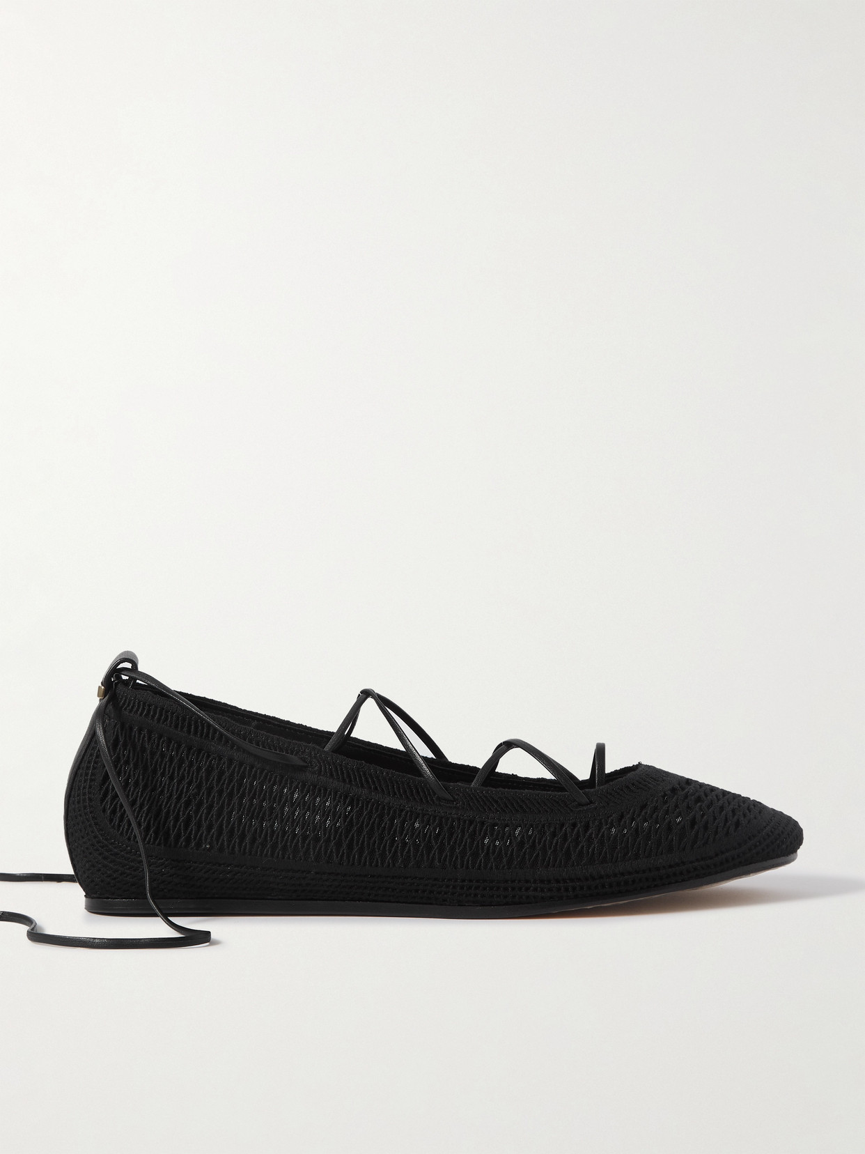 Isabel Marant Belna Leather-trimmed Woven Ballet Flats In Black