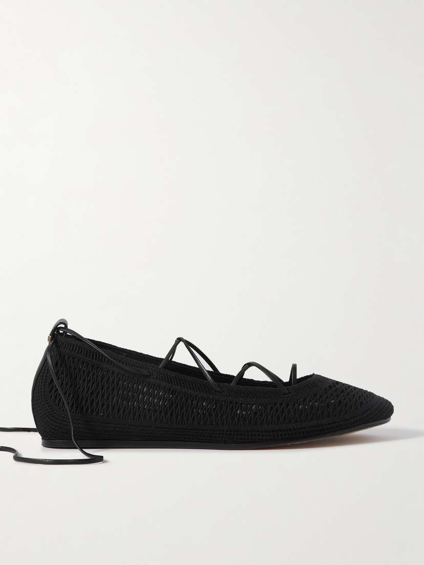 Isabel Marant Belna Leather-trimmed Woven Ballet Flats