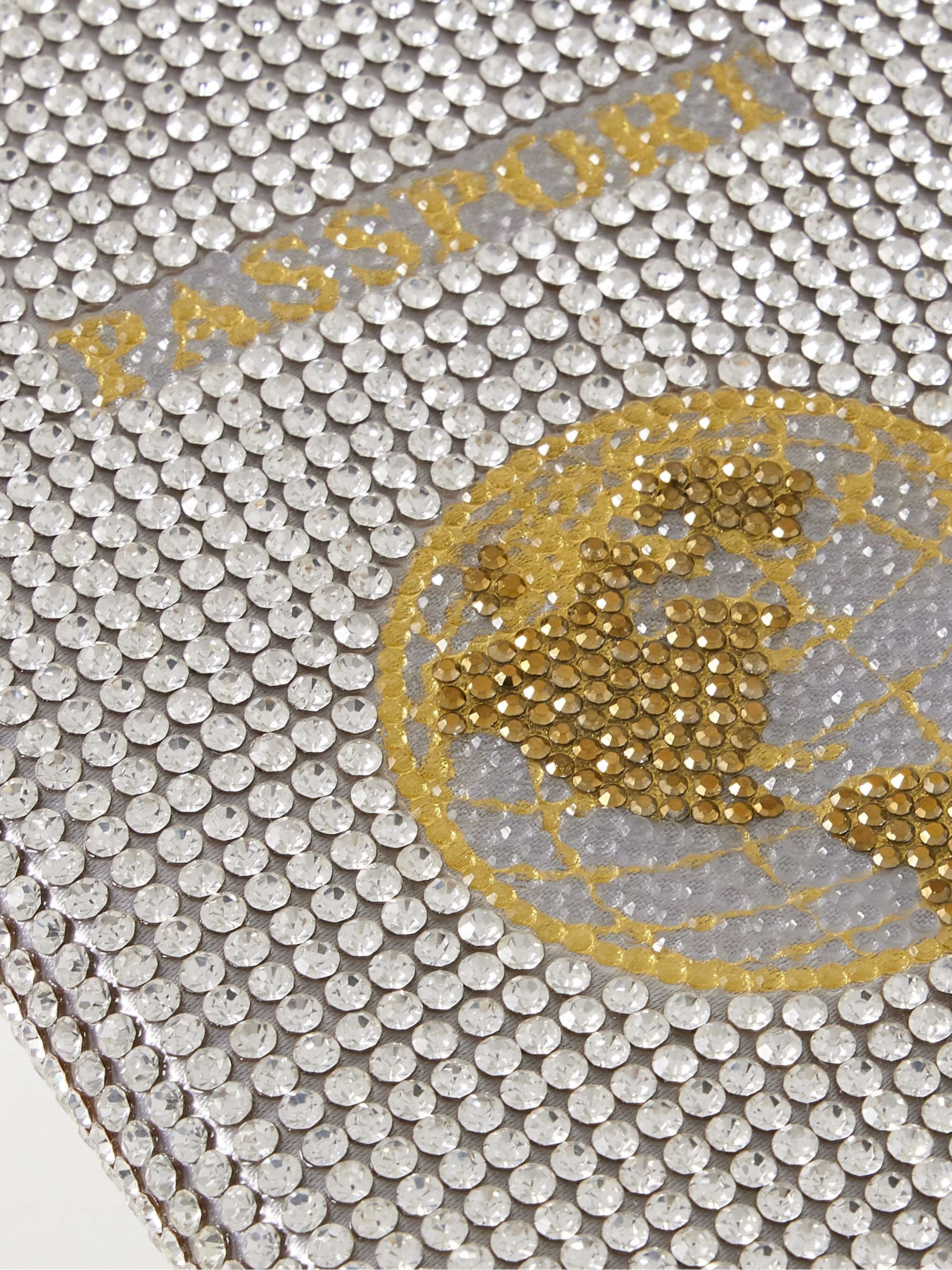 JUDITH LEIBER COUTURE Reisepasshülle aus Leder mit Kristallen