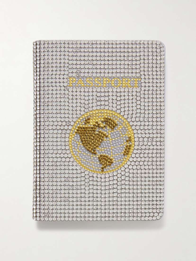 Judith Leiber Couture Crystal-embellished Leather Passport Holder