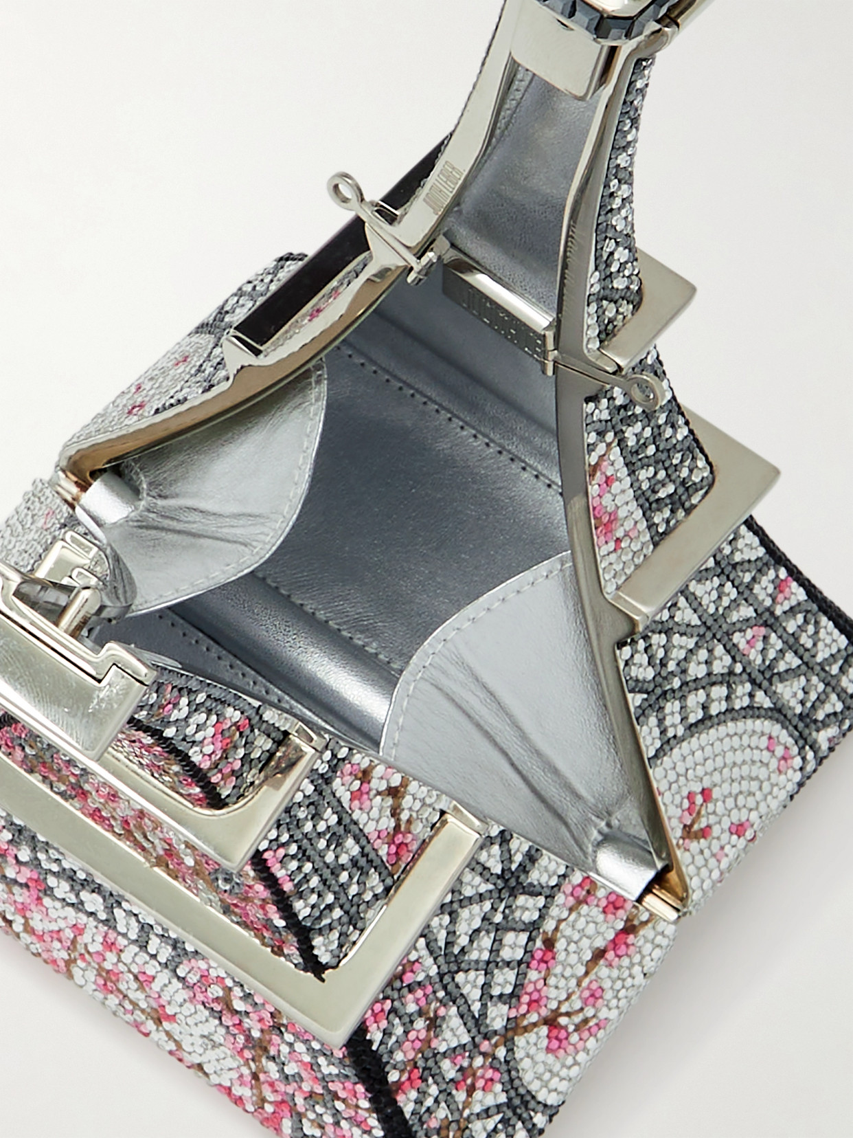 Judith Leiber Eiffel Tower Crystal-embellished Silver-tone Clutch In Silver