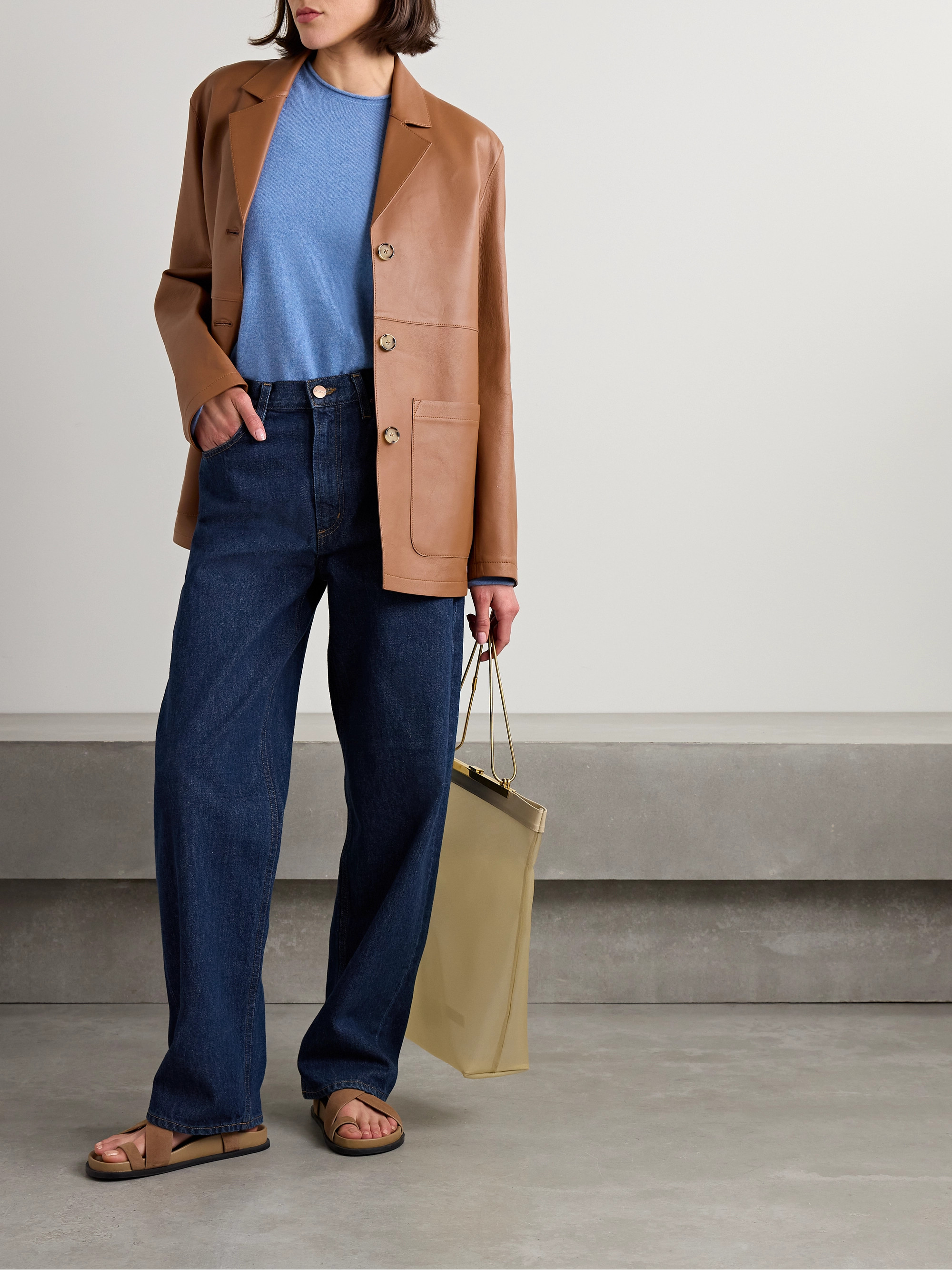 GOLDSIGN + NET SUSTAIN The Haven high-rise straight-leg organic jeans thumbnail
