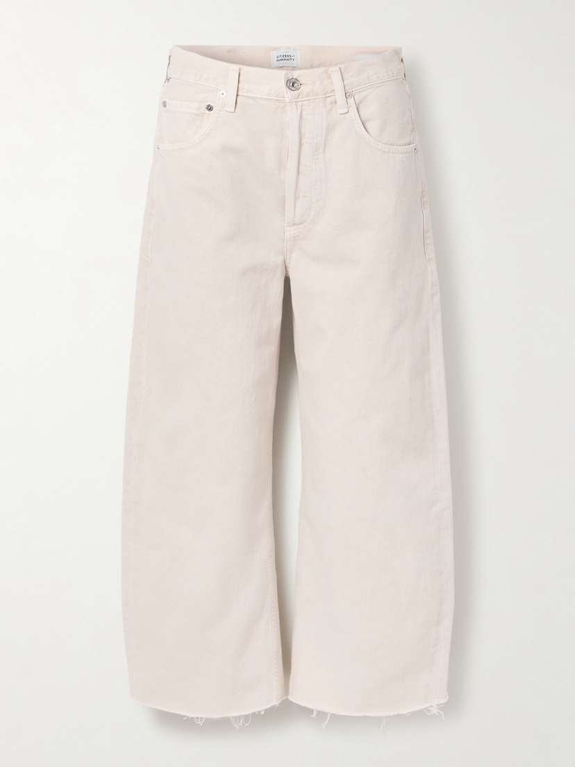 Citizens of Humanity Ayla Cropped Frayed High-rise Barrel-leg Jeans