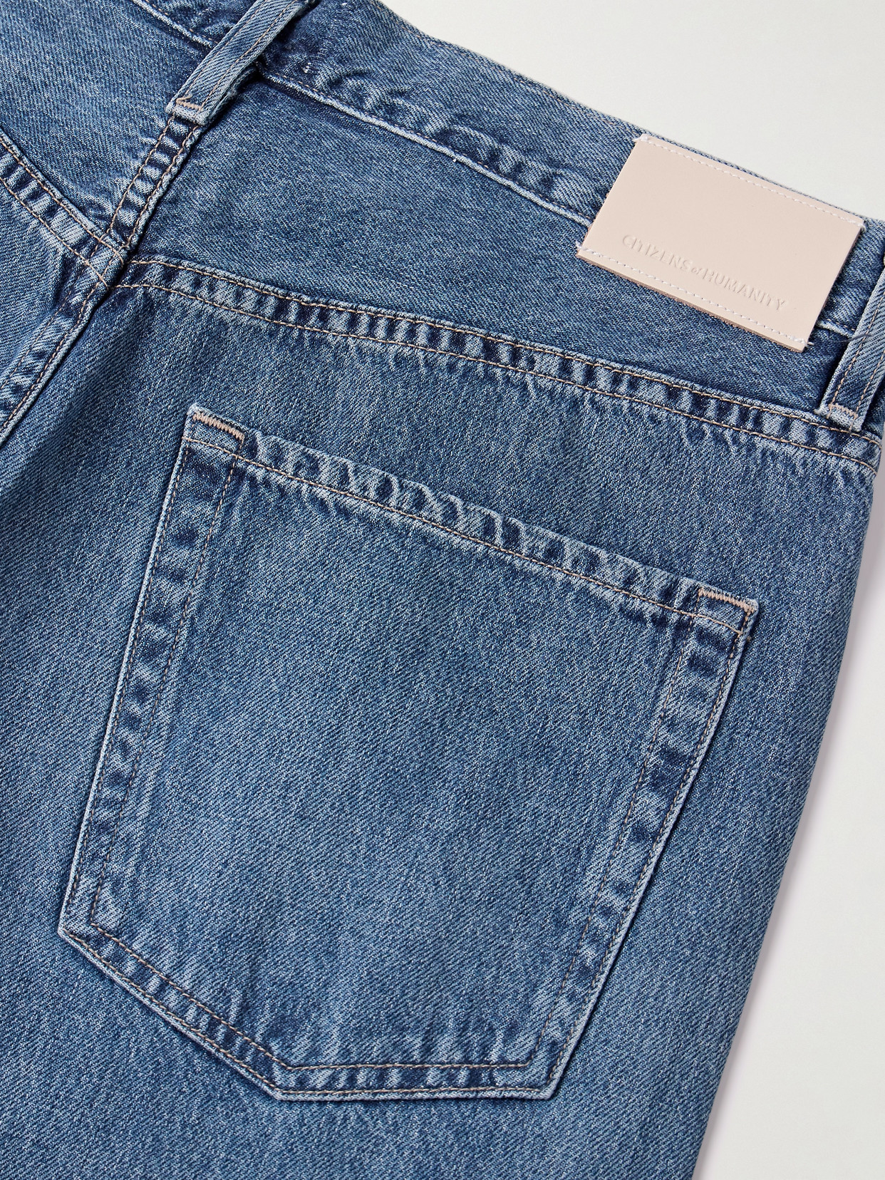 Shop Citizens Of Humanity Brynn Drawstring Mid-rise Wide-leg Jeans In Blue