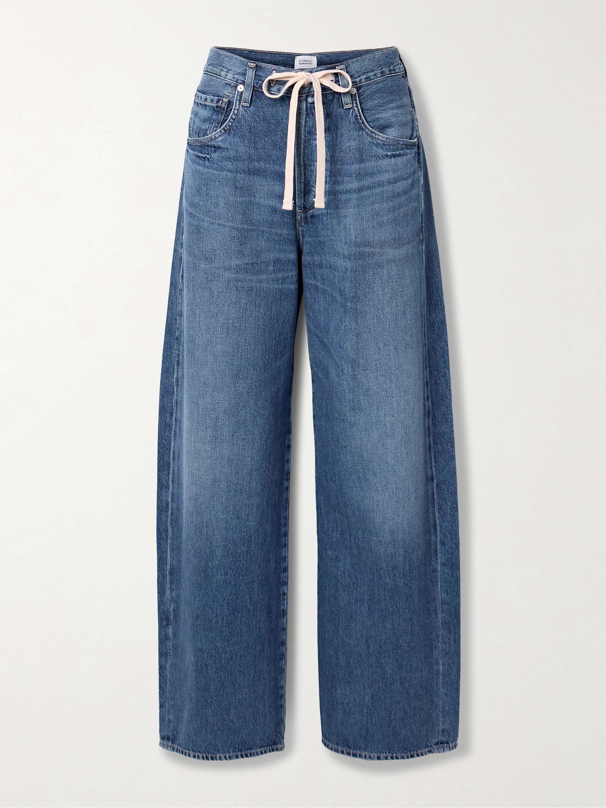 Brynn Drawstring mid rise wide leg jeans