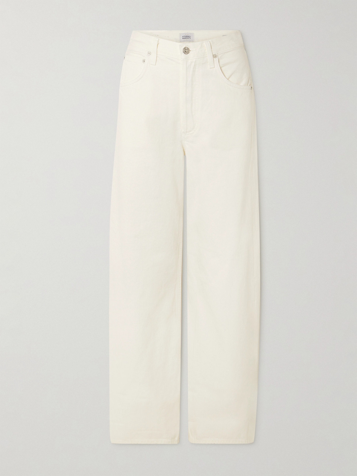 Citizens Of Humanity Ayla Cropped High-rise Wide-leg Jeans In White