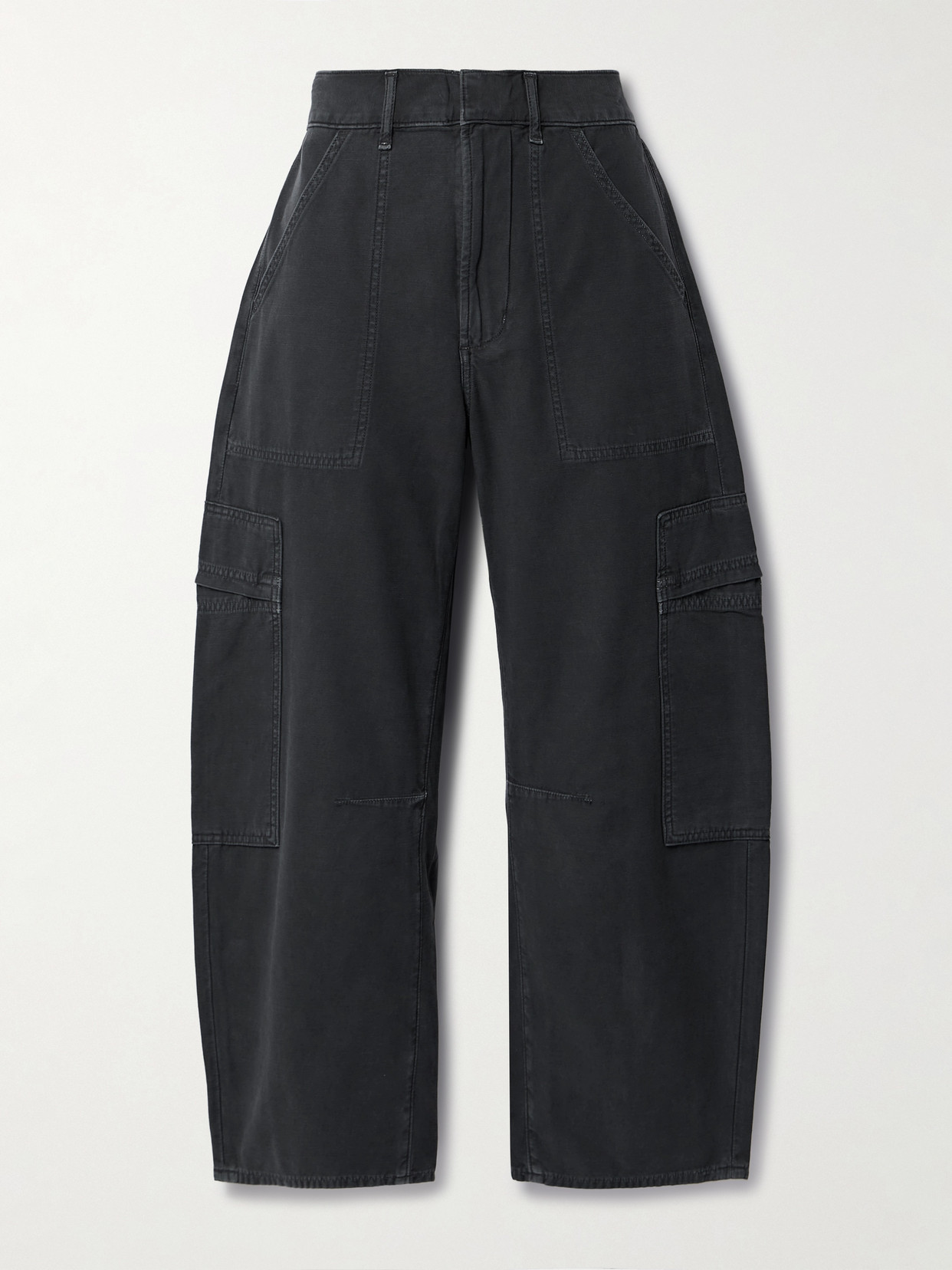 Shop Citizens Of Humanity Marcelle Cotton Tapered Cargo Pants In Black