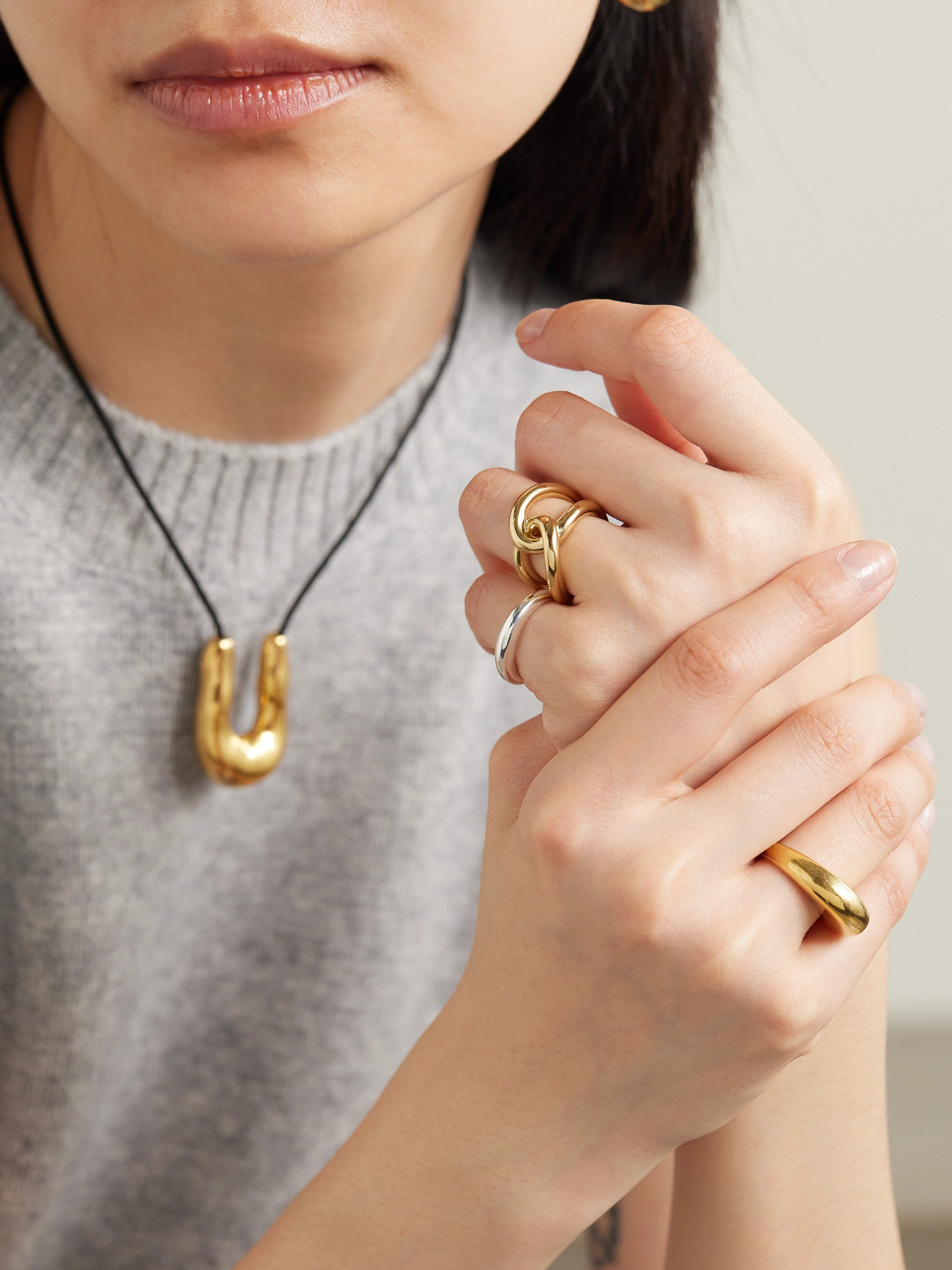 Lie Studio The Agnes Gold-plated Ring In Gold