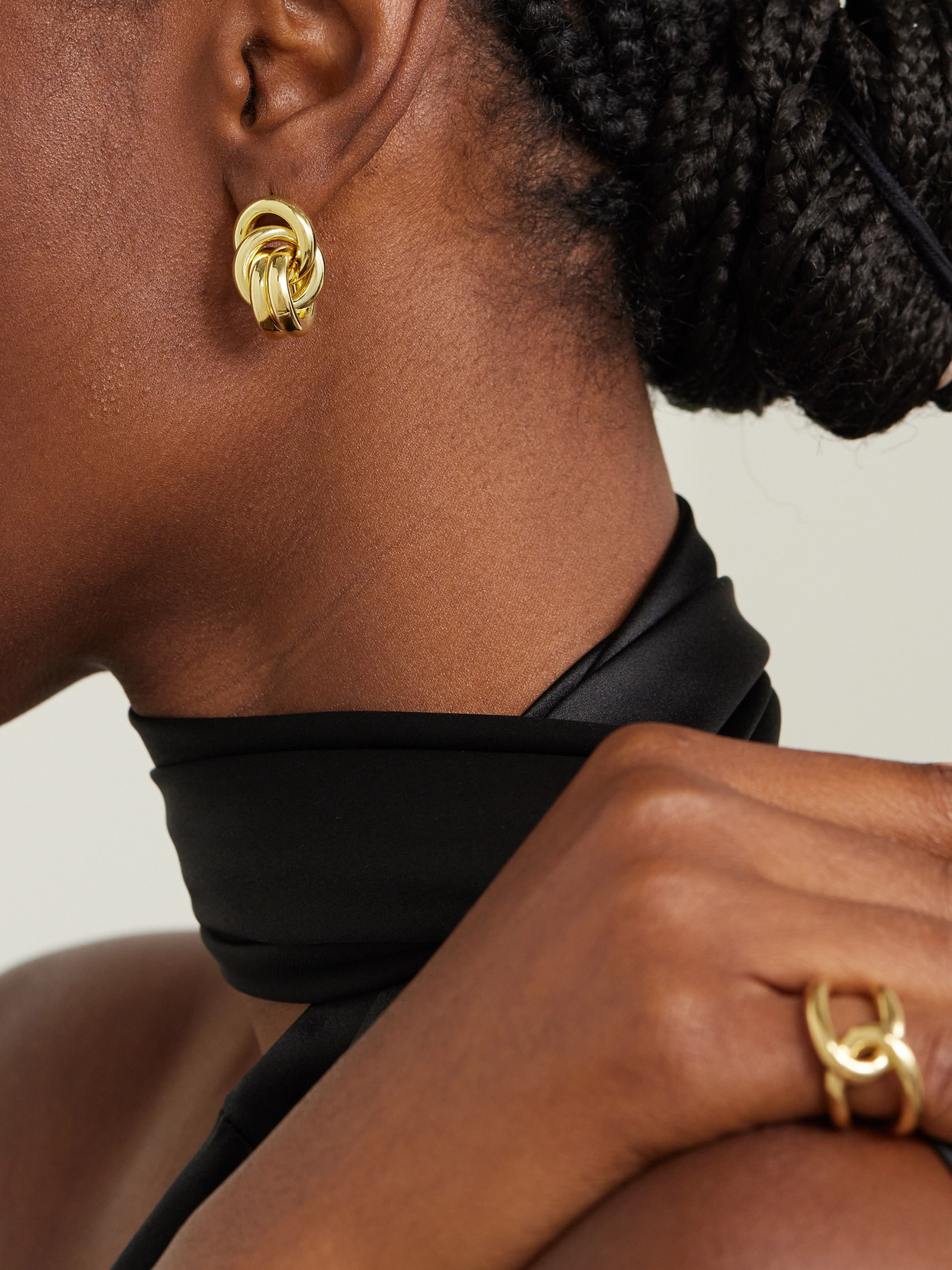 Lie Studio The Vera 18k Gold-plated Earrings In Gold