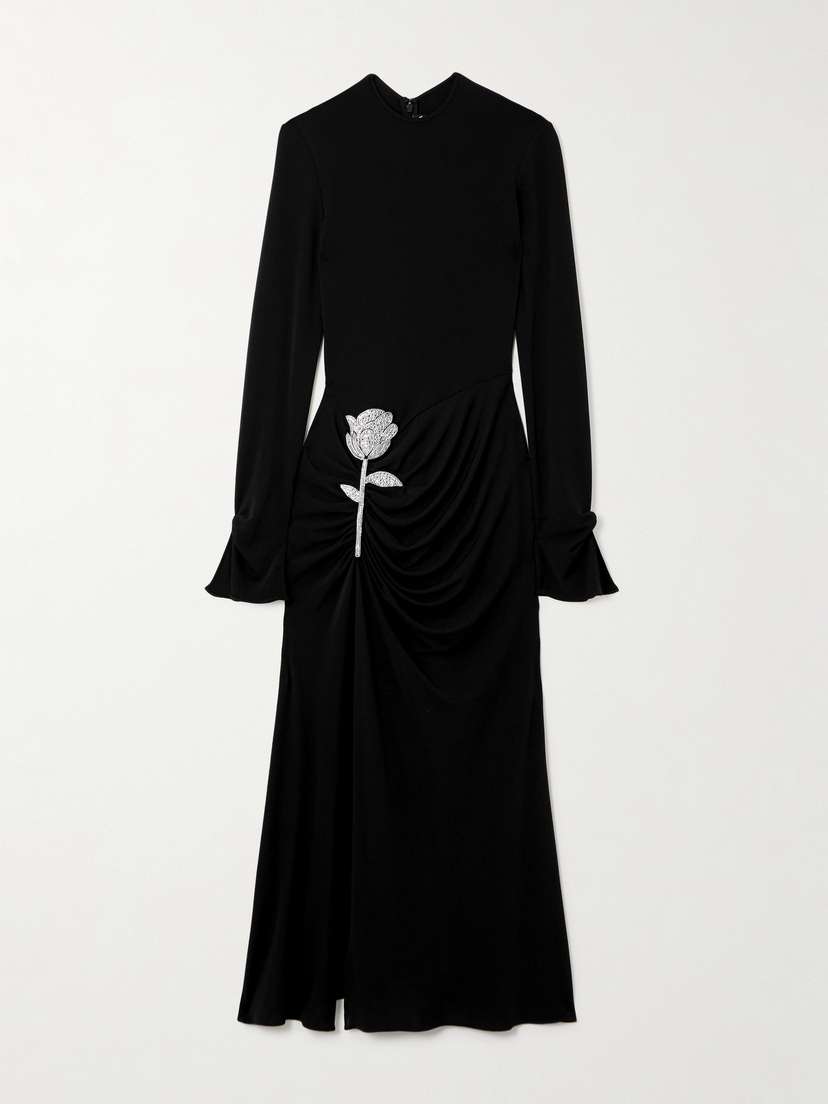 David Koma Crystal-embellished Crepe Midi Dress - UK 12