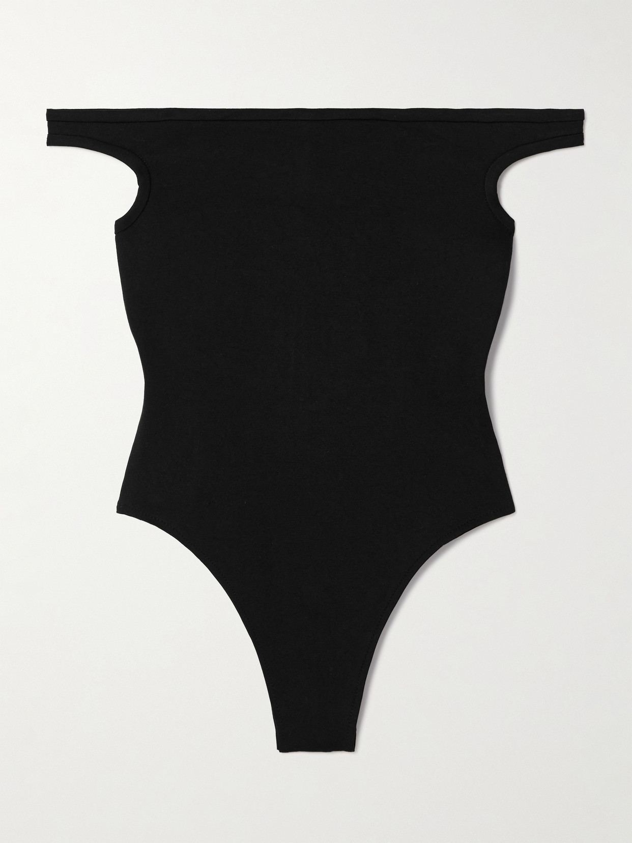 David Koma Off-the-shoulder Jersey Bodysuit In Black