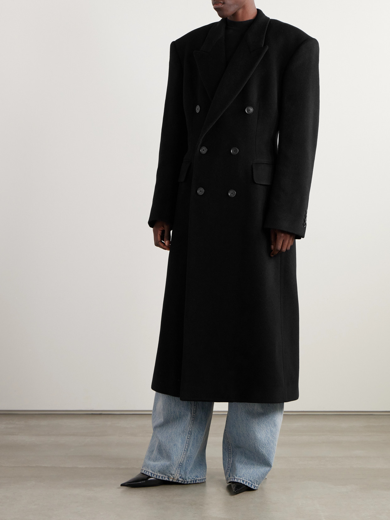 Double-Breasted Oversized Cashmere And Wool-Blend Coat