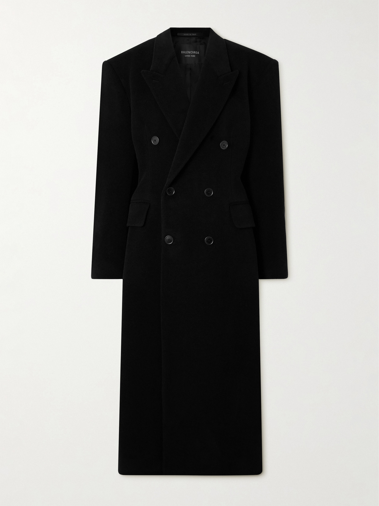 Balenciaga - Double-breasted Oversized Cashmere And Wool-blend Coat - Black