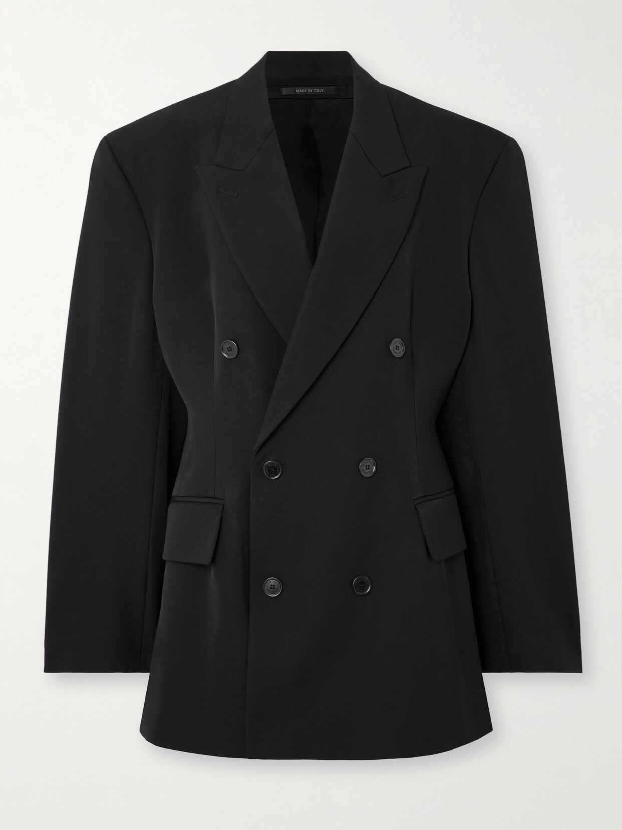 Balenciaga - Barathea Double-breasted Grain De Poudre Wool Blazer - Black