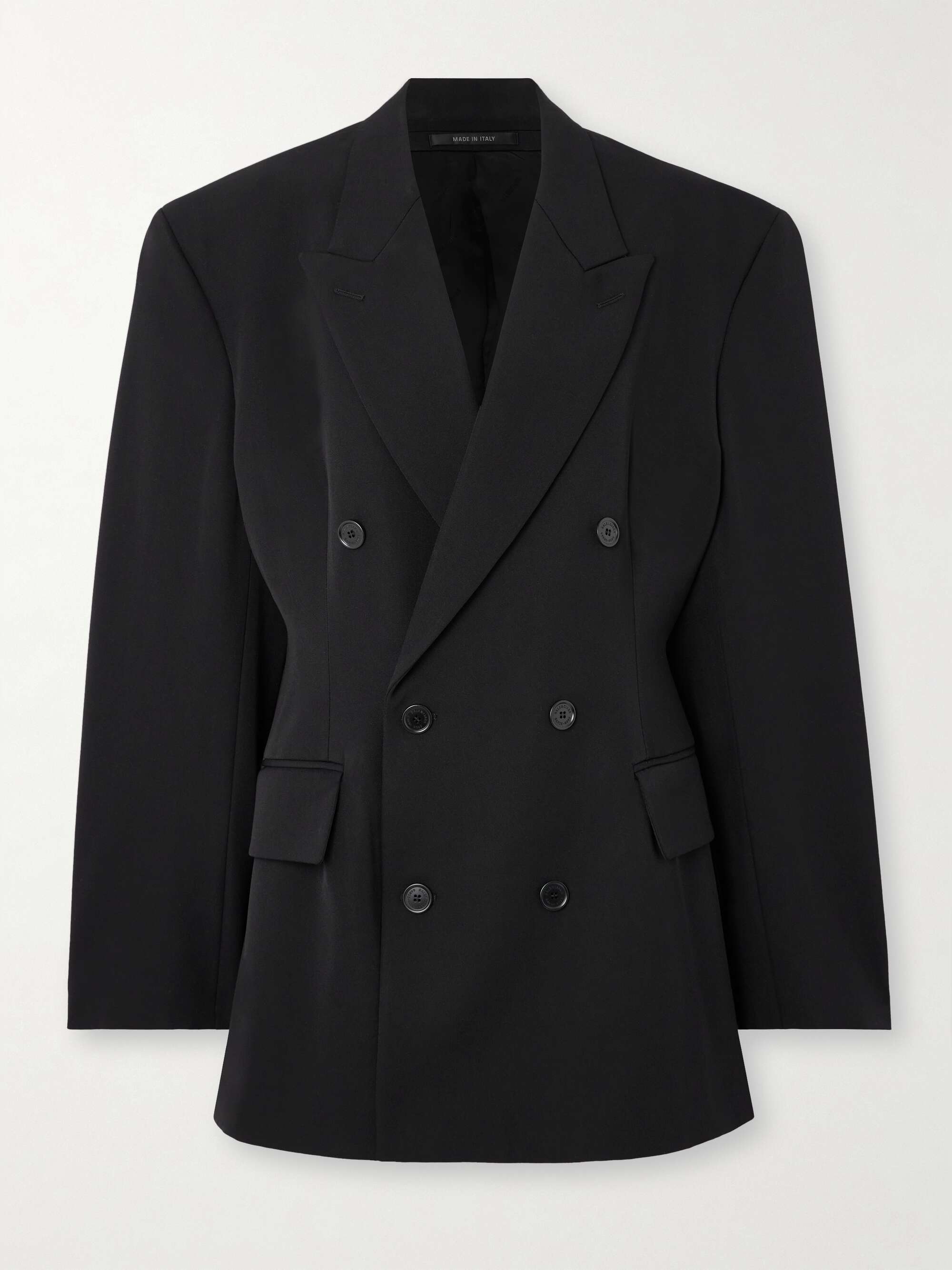 BALENCIAGA Barathea double-breasted grain de poudre wool blazer | NET-A ...