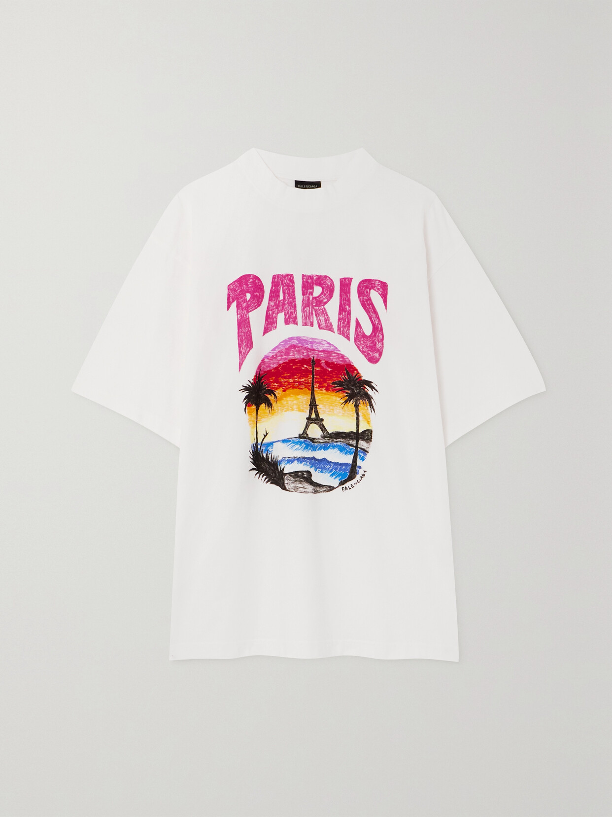 Balenciaga Printed Stretch-cotton Jersey T-shirt - White