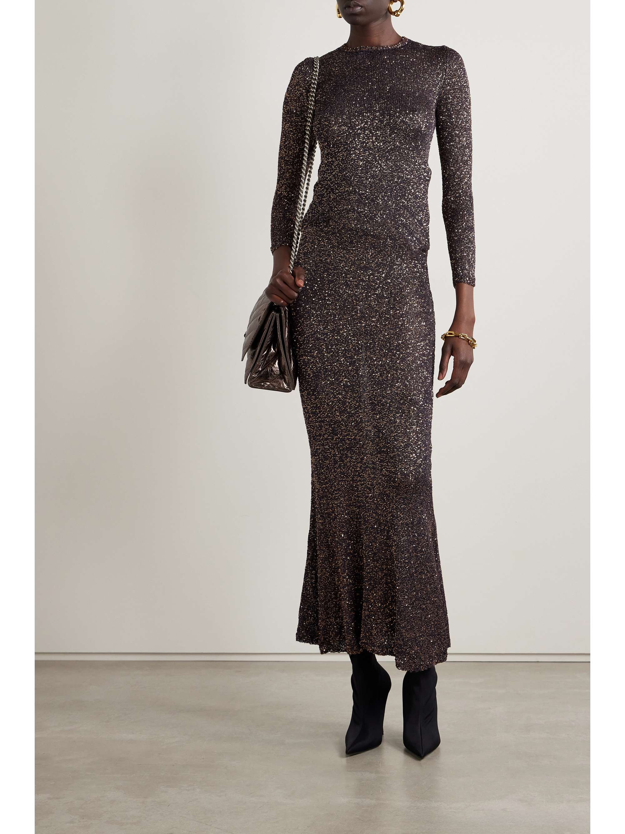 BALENCIAGA Sequined stretch-knit maxi skirt | NET-A-PORTER