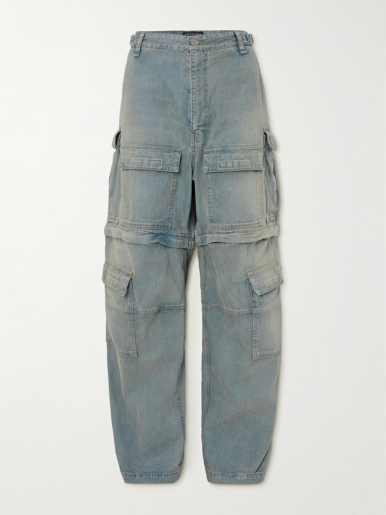 Balenciaga Cargo Boyfriend Jeans In Blue