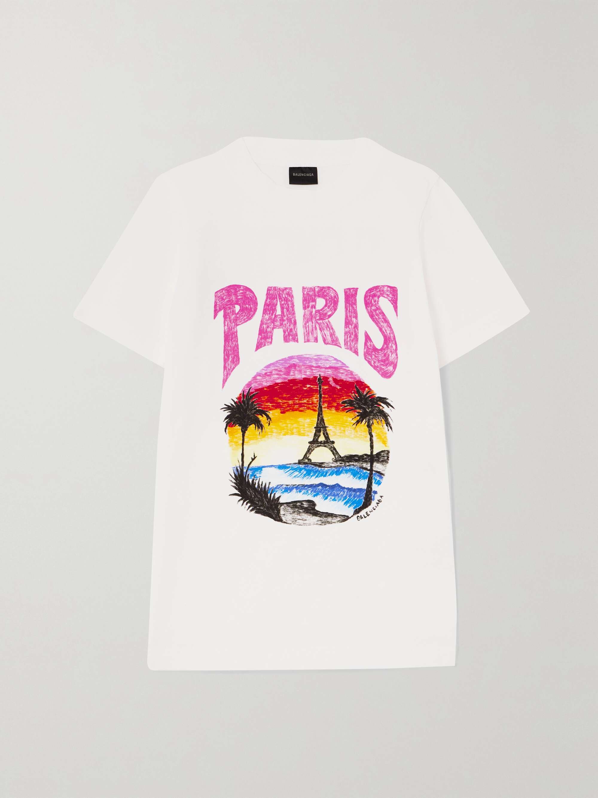 BALENCIAGA Printed cotton-jersey T-shirt | NET-A-PORTER