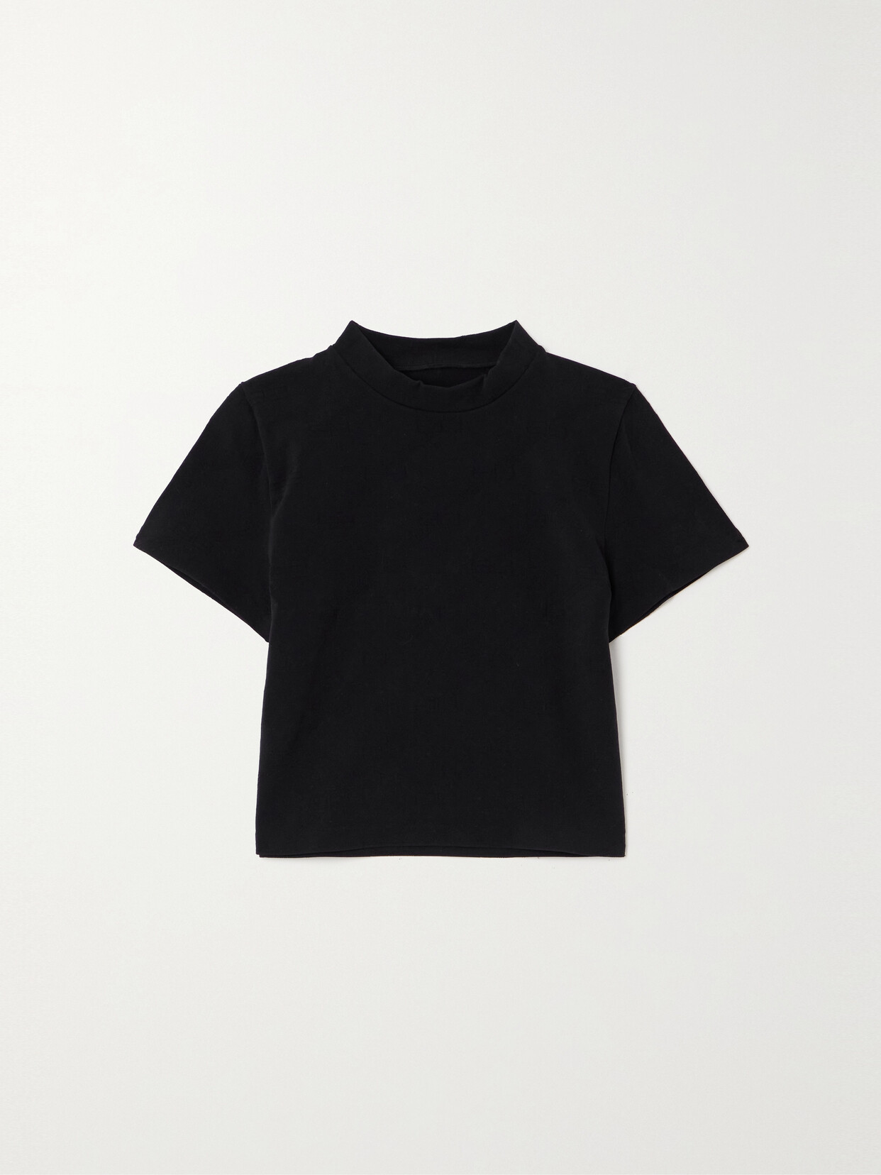 Shop Balenciaga Cropped Stretch Jacquard Stretch-knit T-shirt In Black