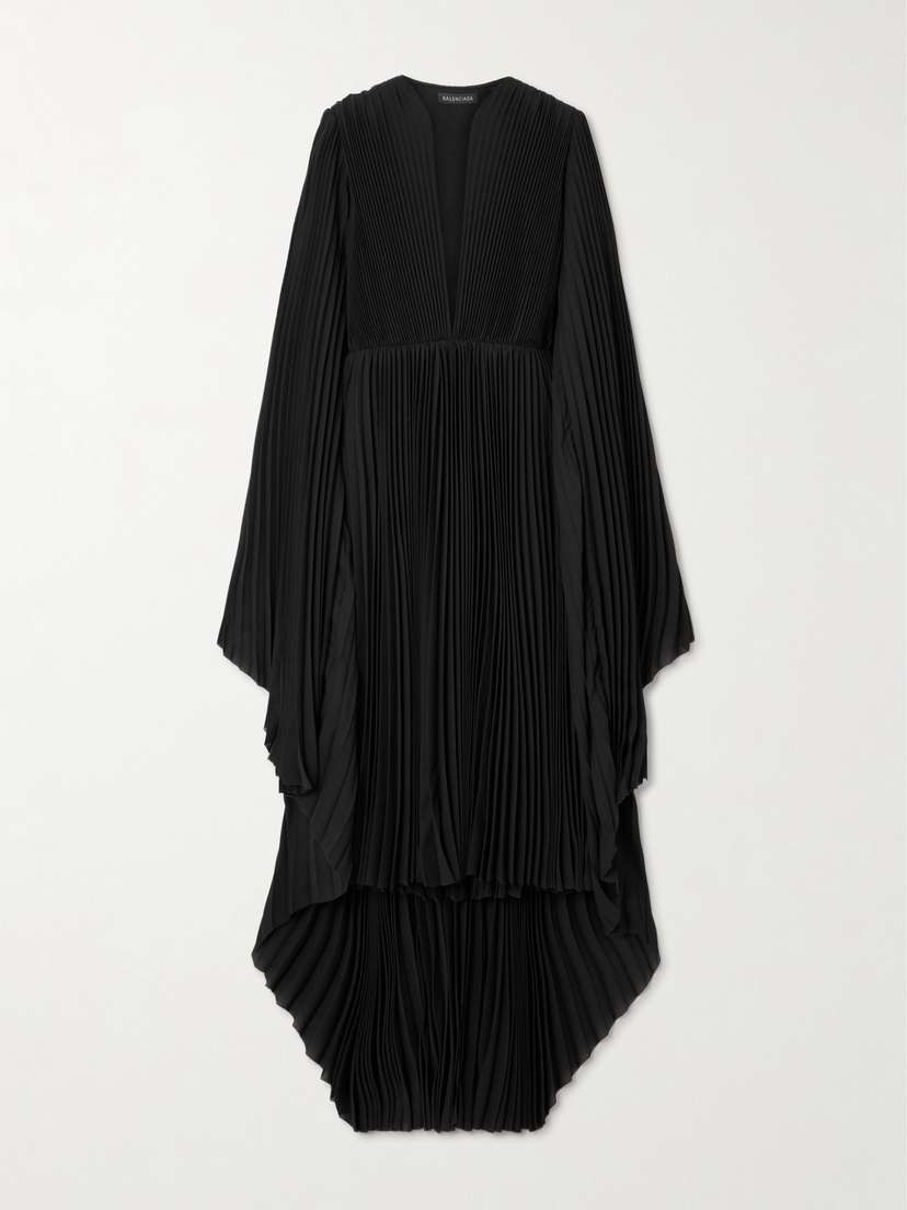 Balenciaga Ruffled Plissé-crepe Maxi Dress