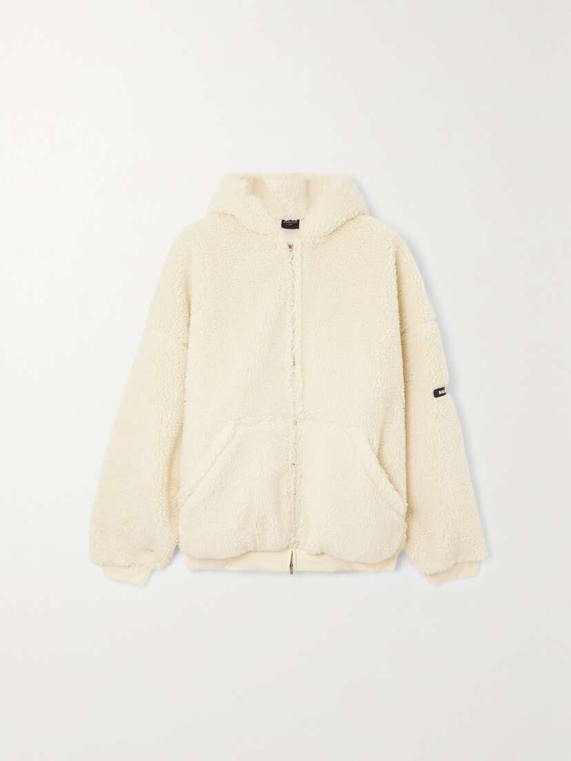 Balenciaga Oversized Hooded Faux Shearling Jacket