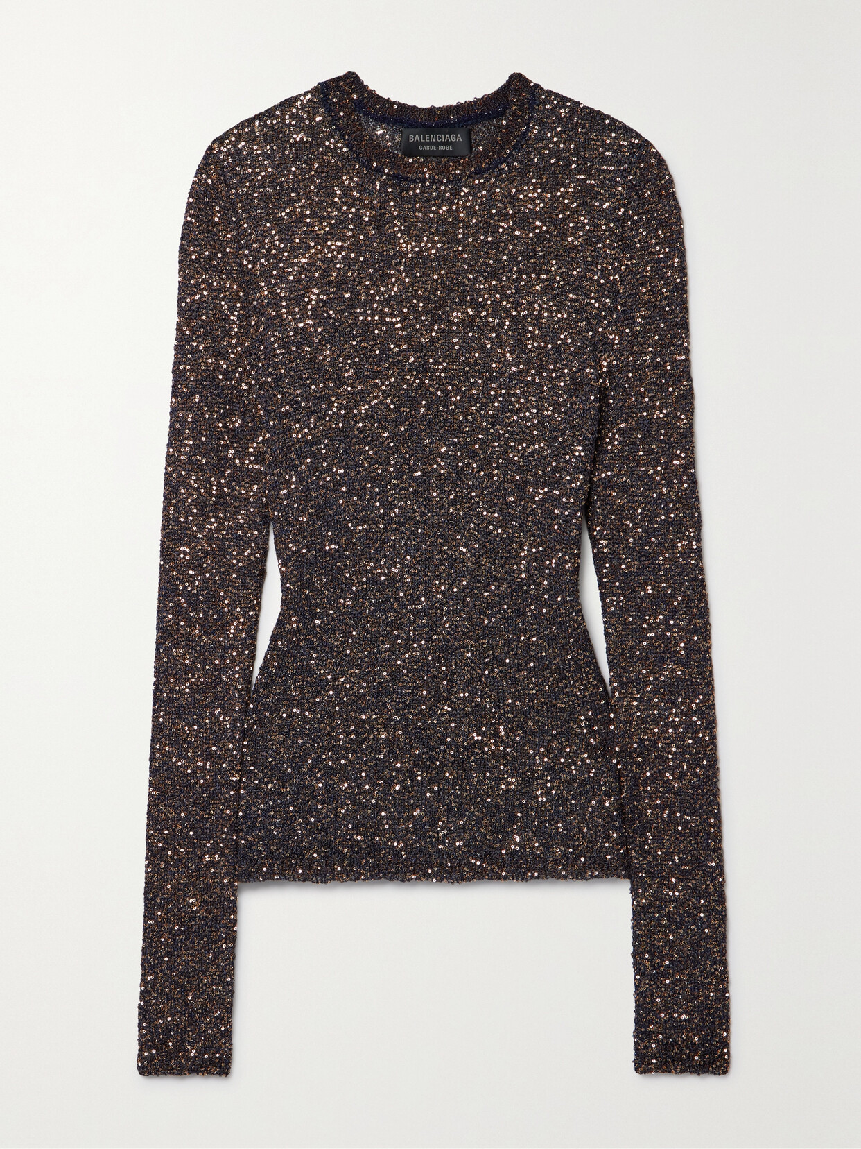 Balenciaga - Sequined Stretch-knit Sweater - Brown