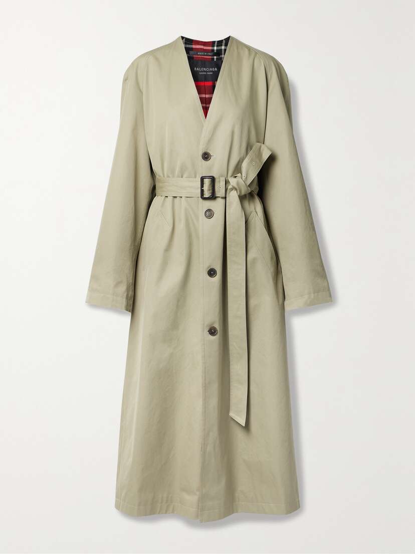 Balenciaga Oversized Belted Cotton-drill Trench Coat